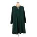 Shein Casual Dress - Shirtdress: Green Solid Dresses - Women's Size 1X