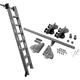 3.3ft-20ft Rolling Ladder Hardware Library Sliding Ladder Hardware Kit, Mobile Ladder Track For Kitchen/Indoor/Loft, With Floor Roller Wheels (No Ladder) (Size : 3.3ft/100cm Track Kit)