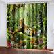Blackout Curtains Bedroom Super Soft Thermal Insulated Curtains Blackout Eyelet Blackout Curtains For Living Room 270X244Cm, 3D Printing Forest Animal Tiger Pattern, 2 Panels