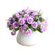 Cuiynice Artificial Flowers Artificial Roses, Purple Flowers Bouquet with Ceramic Vase, Bonsai Used for Home Garden Party Hotel Office Decorations Flowers for Decoration