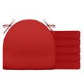 BESTORI Outdoor Chair Cushion for Patio Furniture Waterproof Removable Seat Cushion Set of 6 No Slip Dining Chair pad with Ties 40 x 40 x 4 cm Red