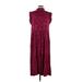 Free Assembly Casual Dress - Midi Mock Short sleeves: Burgundy Dresses - Women's Size Large