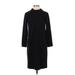 Joan Vass Casual Dress - Sweater Dress: Black Dresses - Women's Size 4