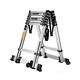YDYUMN Outdoor Ladder,Ladders，Telescopic Ladder,Portable Multifunction Lifting Stairs Engineering Wheeled Folding Ladders Household Aluminum Alloy Extend Ladder,4.6+4.6M,4.6+4.6M needed