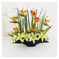 Cuiynice Artificial Flowers 27.56Iinch Artificial Plants,Artificial Floral Arrangements,Fake Lily Flower with Ceramic Vase,Faux Plant Set Used for Home Decor Flowers for Decoration (Color : B) (B Q)