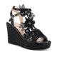 DAILUOQI Women's Platform Wedges heels Sandals Wedge Espadrilles Ankle Strap Open Toe Summer Dress Comfort Wedge Sandals, Black, 4 UK