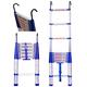 Outdoor Ladder,Ladders，Telescopic Ladder,Aluminum Extension Ladder Folding with Hook and Non-Slip Rubber Mat Stabiliser for Loft Roof Indoor Outdoor House Straight Ladder Load 150Kg,5.75M/18.86 needed