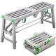 Adjustable Height Portable Folding Scaffolding - 400kg Load Multipurpose Work Platform Scaffold Tower Stool Bench