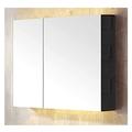Bathroom Cabinet Double Door Wall Mounted Storage Shelf, White with Light,Wall Mounted Triple Door LED Glass Mirror Cabinet Modern Storage Unit Bathro