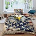 ROOMLOOV Artistic creative American flag duvet cover, stars and stripes symbol of freedom, democracy and prosperity, flag pattern bedding set,single duvet cover set