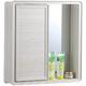 Bathroom Wall Mounted Cabinet, Storage Organizer Mirror Cabinet Bathroom Space Aluminum Locker Concealed Sliding Door Mirror (White 70 * 13 * 67cm) (W