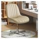 PU Leather Armless Office Chair - Modern Ergonomic Vanity Chair With Wide Seat For Makeup Vanity, Computer Desk, Adjustable Swivel Mid Back Chair