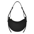 Leather Crescent Bag for Women, Saddle Shoulder Bag, Hobo Sling Crossbody Bag Purse Handbag Casual Dumpling Bag, Black