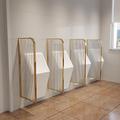 PASPRT Urinal Privacy Screens, Urinal Divider Partition, Urinal Screen Toilet Partition, Toilet Baffle Panel Bathroom Shower Glass Screen (Gold 2pcs)