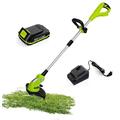 LCBDYLR Battery Weed Wacker，Cordless Weed Trimmer 20v Lawn Mower Grass Cutter Machine，Safe and convenient with lawn mowing rope and Li-Ion, for Lawn Care and Garden Yard Work green
