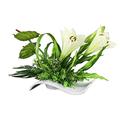 Cuiynice Artificial Flowers Artificial Flowers Plants,Fake Lily with White Vase,Artificial Lily Flowers ?Used for Home Kitchen,Wedding Decoration Flowers for Decoration