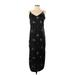 Mossimo Casual Dress - Midi: Black Paint Splatter Print Dresses - Women's Size Small