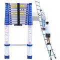 Telescoping Ladder 8M/ 7M/ 6M/ 5M/ 4M/ 3M/ 2M/ 1M Tall, Extendable Telesladders for Home Attic & Outdoor Building, 330Lb Capacity/Blue/5.4M/17.7Ft