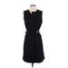 Zara Basic Casual Dress - Shift Collared Sleeveless: Black Dresses - Women's Size Small