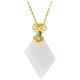 GeRRiT Necklace S925 Sterling Silver Gold Plated Necklace Geometric Natural Nephrite Hollow Pattern Turquoise Chain Pendant, Trailer