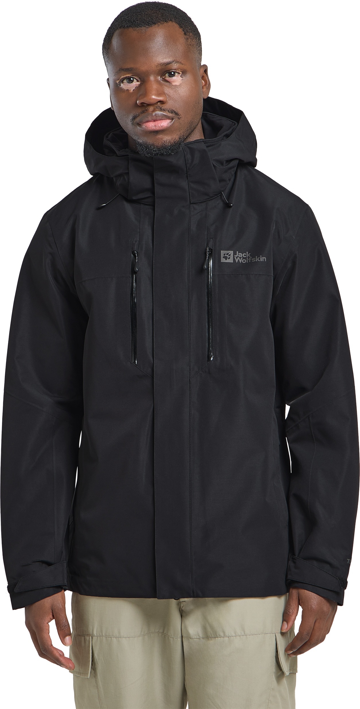 Funktionsjacke JACK WOLFSKIN "JASPER 2L JKT M", Herren, Gr. S (48), schwarz, Oberstoff: 100% POLYESTER ; Kontrastmaterial 1: 100% POLYESTER ; Futter 1: 100% POLYESTER ; Futter 2: 100% POLYESTER, Jacken Funktionsjacke
