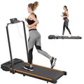 Folding treadmill for Home, Widened Running Belt,Non-Assembly, 1-10KM/H, Walking and Running Machine for Home (Orange)