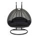 Bungalow Rose Samaira Wicker Hanging 2 person Egg Swing Chair Wicker/Rattan in Black | Wayfair 9B721BDC473F4A07AF05AC4C93D2E8BF