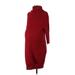 Seraphine Casual Dress - Sweater Dress: Burgundy Dresses - Women's Size 2 Maternity