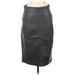 Ann Taylor Faux Leather Skirt: Black Solid Bottoms - Women's Size 6