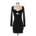 Lush Cocktail Dress - Bodycon Keyhole Long sleeves: Black Dresses - Women's Size Small