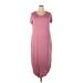 French Atmosphere Casual Dress - Midi: Pink Solid Dresses - Women's Size 2X