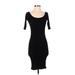 Amour Vert Casual Dress - Sheath: Black Solid Dresses - Women's Size Small