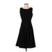 Dana Buchman Casual Dress - Fit & Flare: Black Solid Dresses - New - Women's Size 2