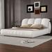 Everly Quinn Stanchfield Vegan Leather Slat Bed Upholstered/Faux leather in White | 40.2 H x 67.7 W x 94.5 D in | Wayfair