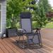 Charlton Home® Outdoor Rocking Chairs, Foldable Reclining Anti Gravity Lounge Rocker W/Pillow, Cup & Phone Holder, Combo Design W/Folding Legs | Wayfair