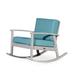 Eucalyptus Rocking Chair with Cushions, Silver Gray Finish, Outdoor Patio Chaise Lounge Chair