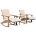 3-Piece Outdoor Garden Wicker Chair And Footstool Patio Chaise, With Table, Outdoor Indoor Basket Chair