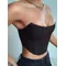 Senza maniche con spalle scoperte in velluto moda Sexy corsetto Crop Top gilet intimo femminile