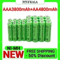 Batterie ricaricabili ni-mh da 1.2 V AA 4800mAh + batteria ricaricabile da 1.2 V AAA 3800 MAh