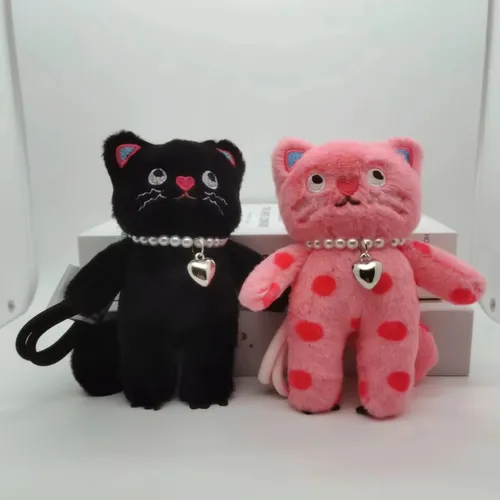 15 cm Rosa Katze Plüsch Spielzeug Schlüsselbund Nette Rucksack Anhänger Weiche Tiere Schlüsselring