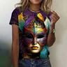Frauen Party T-Shirts 3d Karneval gedruckt Top für Frau Gothic Grafik T-Shirts Kleidung Winterurlaub