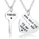 Collier pendentif You Hold The Key to My Coussins Forever pour couple collier assressenti petit