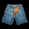 Short en jean imprimé personnalisé Y2K pour femme short en jean vintage grand motif grande