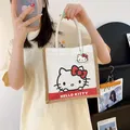 HELLO KITTY-Sac à provisions en toile pour femmes fourre-tout sac cosmétique d'extérieur sac de