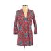 J.Crew Factory Store Casual Dress - Shirtdress: Red Floral Motif Dresses - Women's Size Small