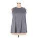 Tek Gear Active Tank Top: Gray Activewear - Women's Size 2X-Large