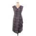 I LE New York Casual Dress - Wrap: Gray Tweed Dresses - Women's Size 14