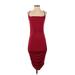 Shein Cocktail Dress - Bodycon: Burgundy Solid Dresses - Women's Size 4