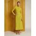 Ghospell Brittany Draped Midi Dress - Yellow - Sister Jane Dresses