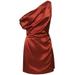 Alanis Silk Satin Mini Dress - Red - Reformation Dresses